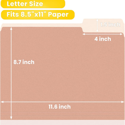 SUNEE File Folders, 30 Pack Manilla Folders 8.5 x 11, Colored File Folders Home Office School Supplies for Documents Files Paper,6 Pastel Colors