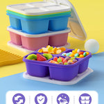 Canfanni 5 Pack Bento Snack Containers, 4 Compartment BPA-free Plastic Food Storage Containers, Divided Lunchable Container, Bento Lunch Box for Work and Travel
