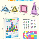 42PCS Mini Magnetic Tiles Travel Set with Iron Storage Box - Portable STEM Building Blocks for Kids 3-8, Montessori Educational Magnet Toys for Airplane, Car Rides & On-The-Go Play
