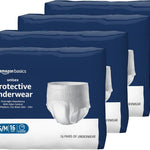 Amazon Basics Unisex Protective Underwear, Overnight Absorbency, Small/Medium, 16 Count