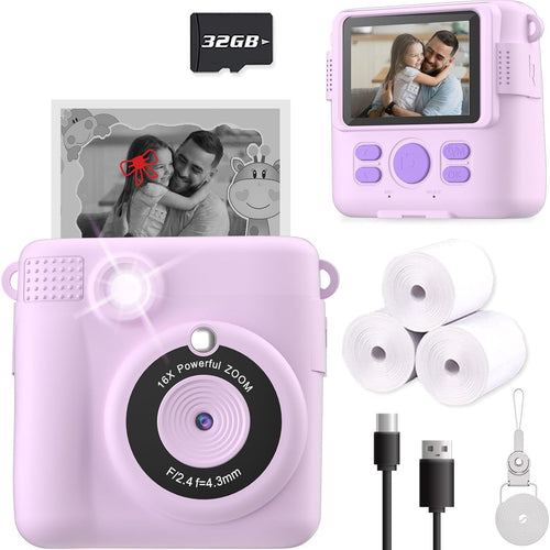 ESOXOFFORE Instant Print Camera for Kids, 32GB SD Card, 3-12 Years