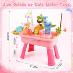 Ploomi Upgraded Toddler Sand Water Table Toy with Electric Water Pump, Kids Sand Water with Faucet/Play Food Accessories/Fishing Toy, Kitchen Play Sink Toys for Girl Boy Age 3+