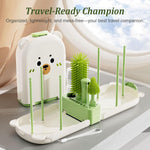 Travel Baby Bottle Cleaner Kit, 6-in-1 Brush Set for Bottles & Pumps | Compact Bottle Brush Set for Infant Feeding • Compact Travel Case • Bottles & Breast Pump Parts • BPA Free • On-the-Go