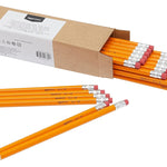 Amazon Basics Wood-Cased #2 Pencils for Writing, Drawing and Sketching, Pre-sharpened, HB Soft Lead with Erasers, Teacher Supplies, 150 Count, Yellow