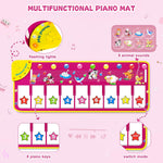 M SANMERSEN Floor Piano Mat, Toddler Toys Musical Mat, Keyboard Floor Play mat 39.5" Electronic Music Animal Touch Play Blanket Funny Xmas Gift Toy for 1 2 3 Year Old