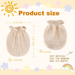 Pro Goleem Muslin Baby Mittens for Newborn, 100% Cotton No Scratch Soft Breathable Gloves for Boys and Girls 0-6 months