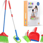 Play22 Kids Cleaning Set 4 Piece - Toy Cleaning Set Includes Broom, Mop, Brush, Dust Pan - Toy Kitchen Toddler Set is A Great Toy Gift for Boys & Girls