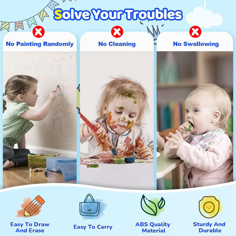 Toddler Girl Toys - Kikidex Magnetic Drawing Board, 1-2 Year Old, Light Blue, Doodle Board Pad Learning and Educational Toys
