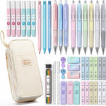 Four Candies 36PCS Mechanical Pencil Set with 624 Lead Refills (Pink) | 0.5mm - 2.0mm Mechanical Pencils, Aesthetic School Supplies for Writing, Drawing, Drafting , Note-Taking & Back to School