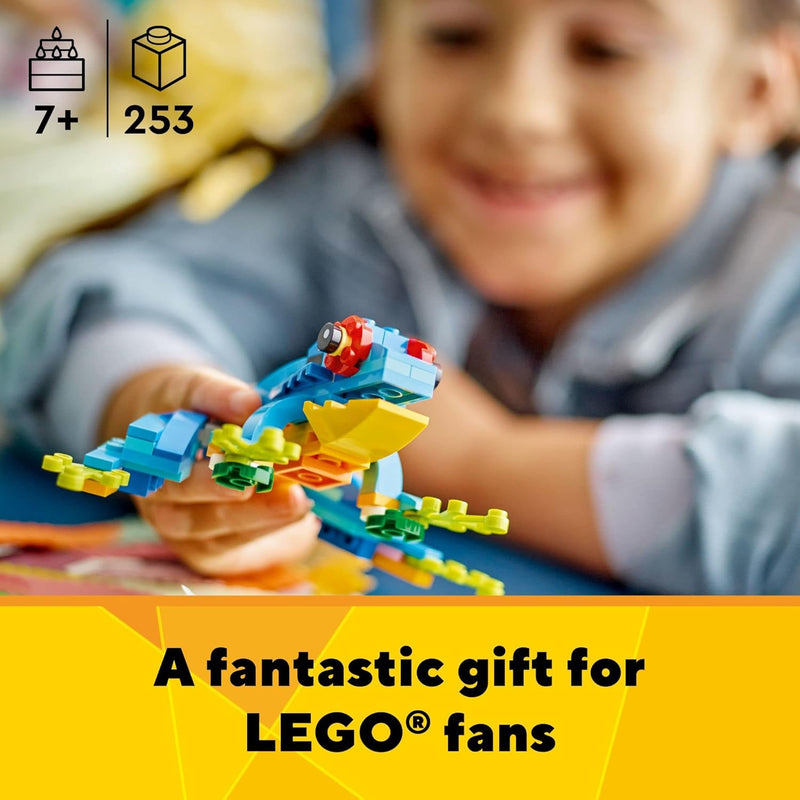 Lego Creator 3-in-1 Exotic Parrot Building Set with 3 Transformable Animal Figures for Kids Ages 7+