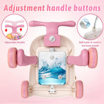 QDRAGON 3 in 1 Baby Walker and Activity Center for Girl 12-18 Months, Pink | Baby Push Walker, Sit to Stand Learning to Walk, Early Educational Push Toys with Music Panel for Infant Toddler