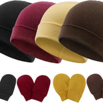 BQUBO Baby Hats and Mittens Infant Cotton Beanie Gloves No Scratch Set Newborn Hospital Hat for Boys Girls