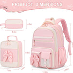DIGOBAY Backpack for Girls, 3PCS Girls Backpack for School with Lunch Bag Pencil Case, Cute Kids Teens Bookbag for Kindergarten Elementary Preschool Middle School (Pink)