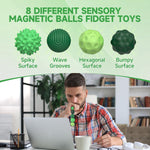 Magnetic Balls Fidget Toys Adults, 8pcs Stress Relief Magnet Sensory Ball with Silicone Shell for to Hands Anxious Mind,Office Desk Fidget for Autism ADHD Anxiety, Stocking Stuffers for Teens Girl