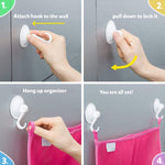 2 x Mesh Bath Toy Organizer + 8 Ultra Strong Hooks - Perfect Bathtub Toy Holder & Bathroom or Shower Caddy for Kids & Toddlers
