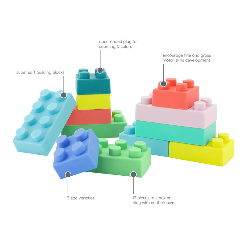 Infantino Super Soft Building Blocks, BPA-Free, 12-Piece Set