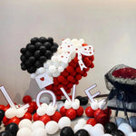 12 inch Matte Black Red and White Latex Balloons 100-Pack for Birthday Party Decorations