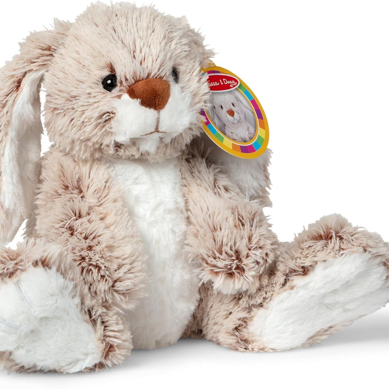 Melissa & Doug Burrow Bunny Plush Toy for Toddlers 3+, Soft and Snuggly with Floppy Ears and Fluffy Tail