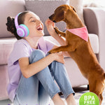iClever BTH26 Active Noise Cancelling Headphones for Kids, 60H Playtime | SafeSound Tech 3.1, USB C Fast Charging, Bluetooth5.4, Kids Bluetooth Headphones, with Mic AUX Cord for iPad Airplane, Purple