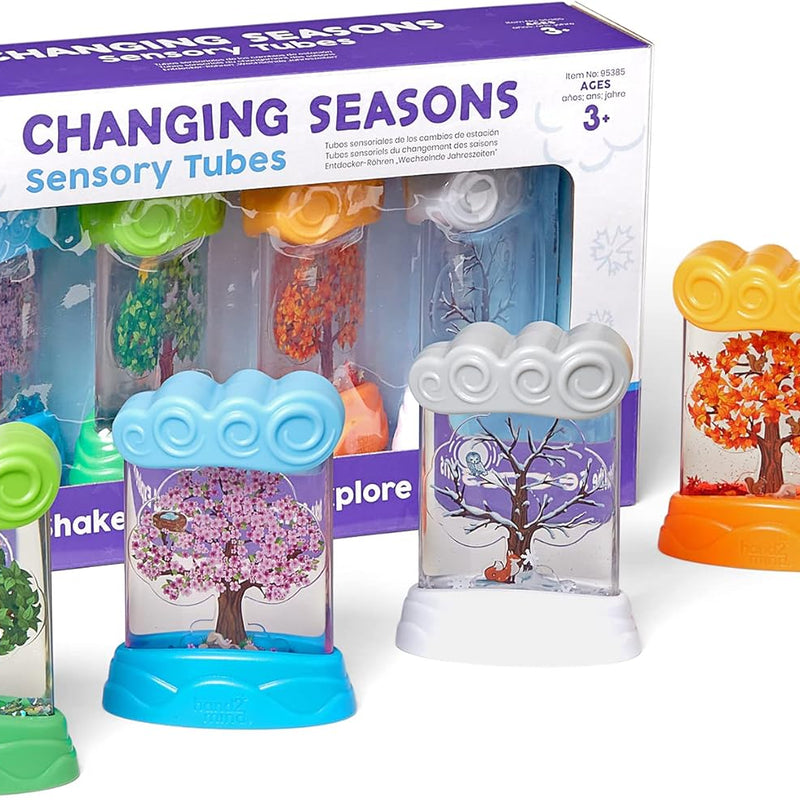 hand2mind Changing Seasons Sensory Tubes, Calm Down Corner Supplies, Quiet Fidgets, Travel Toddler Toys, Preschool Classroom Must Haves, Hands-On Stress Relief Toy, Anxiety Relief Items for Kids