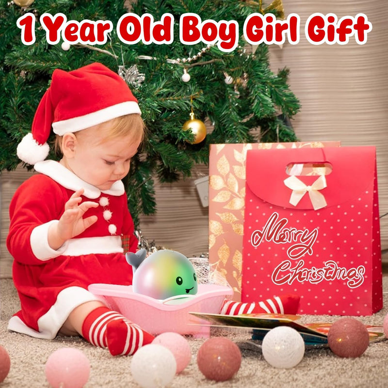 Gigilli Rechargeable Light-Up Whale Bath Toy: Fun Water Sprinkler for Toddlers 1-3 Years