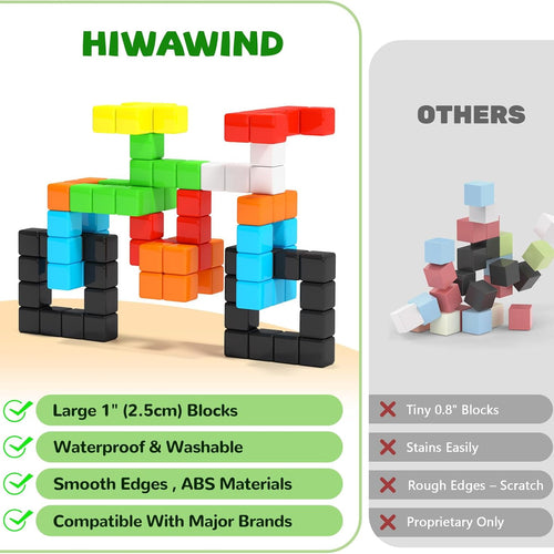 Hiwawind 40pcs Magnetic Blocks -Ideal Gifts for 3 4 5 6 Year Old,STEM Learning Toys for 3-5 Year Old Boys & Girls, Safe & Strong Building Blocks with ASMR Sounds,Classroom Must Haves