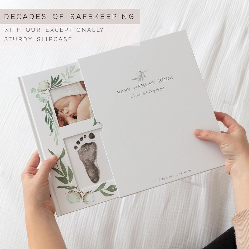 Baby Book Keepsake - Simple Baby Milestone Book for Boy or Girl - Baby Journal & Pregnancy Memory Book - Monthly Milestone Record Baby Books for Baby Shower - Modern Gender Neutral Style Gift for Moms