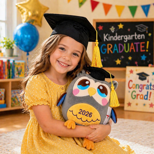Graduation Owl Plush Stuffed Kindergarten Gift for Boys and Girls Class of 2026 11.8 inches with Black Cap