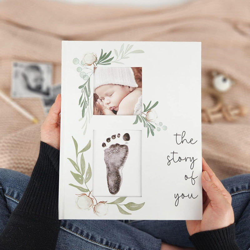 Baby Book Keepsake - Simple Baby Milestone Book for Boy or Girl - Baby Journal & Pregnancy Memory Book - Monthly Milestone Record Baby Books for Baby Shower - Modern Gender Neutral Style Gift for Moms