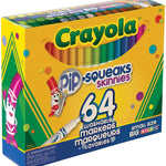 Crayola Pip-Squeaks Skinnies Washable Markers (64ct), Mini Markers for Kids, Coloring Markers, Craft Supplies, Kids Holiday Gift, 3+