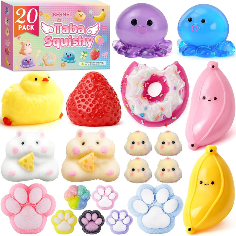 4pcs Taba Squishy Hamster Fidget Toys, Big Soft fufu Hamster Squishy Toy, Cute Taba Toys for Stress Relief, Hamster Fidget Toys Suitable Adults Kids