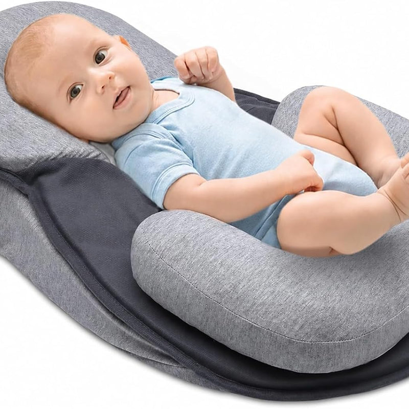 Baby Feeding Support Wedge Pillow, Infant Nursing Cushion with Gentle Incline for Bottle Feeding and Tummy Time, Portable Lounger Support