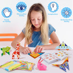 Origami Paper Set, 308PCS Kids Craft Paper Kit with Instructional Book for Girls Age 6,7,8,9,10,11,12, Art Projects Supplies for School Class Craft Lessons- Christmas Birthday Gifts for Boys&Girls