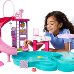 Barbie Dream Pool Playset with 6 Play Areas, Including Slide & Bubbling Hot Tub, Plus 20+ Accessories Like Pet, Floaties & More