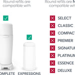 Diaper Genie Essentials Round Refill 8-Pack, Unscented, Fits Complete Pails