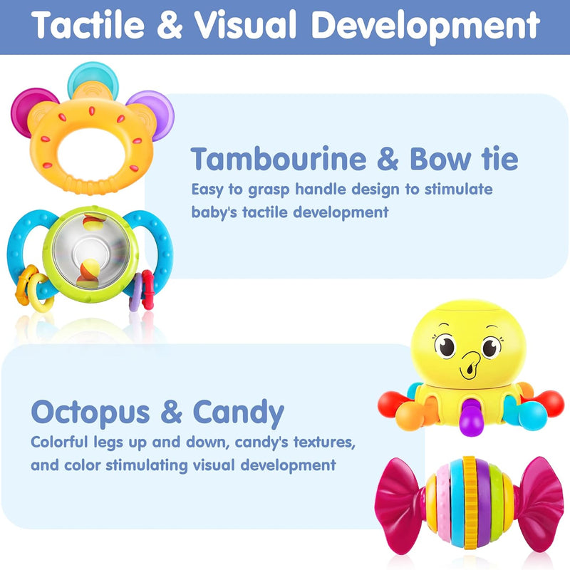 iPlay, iLearn Baby Rattles Toys Set for Newborns and Infants