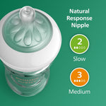 Philips Avent Glass Natural Bottle with Natural Response Nipple, Baby Gift Set, SCD858/01 | 3x 4oz & 2x 8oz Borosilicate Glass Bottles, Baby-Controlled Flow, No-Drip Design, Anti-Colic Valve, BPA-Free, SCD858/01