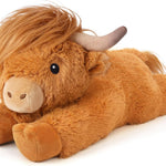 Highland Cow Stuffed Animals, Microwavable Stuffed Animals Heating Pad for Cramps, Pain Stress Relief, Heatable & Coolable Lavender Scented Cow Plush Toy for Anxiety, Women Kid Bedtime Highland Cattle