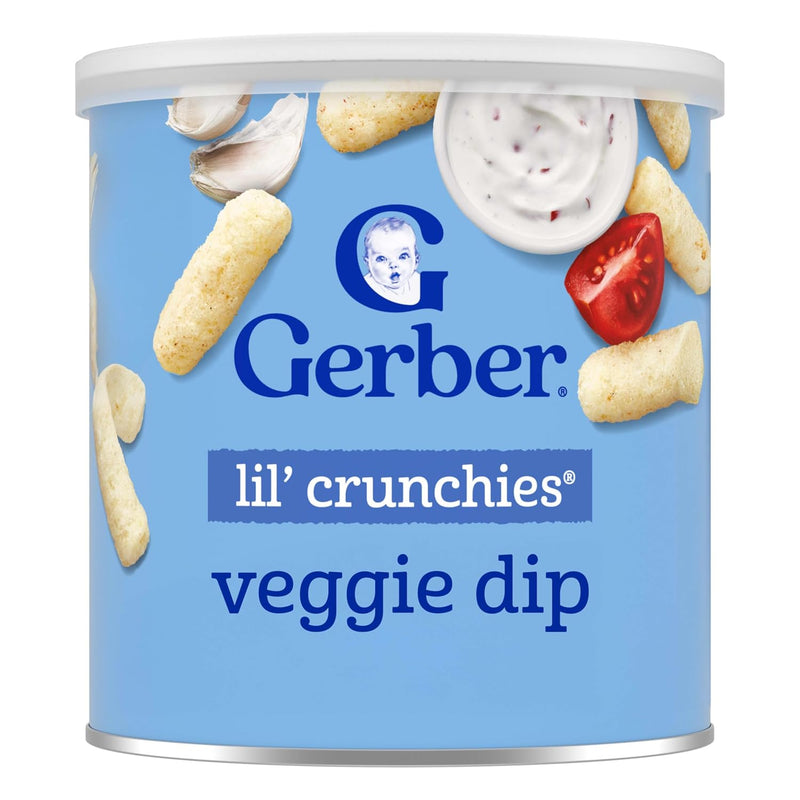 Gerber Stage 3 Veggie Dip Lil Crunchies Snack, 1.48 Oz, 6 Pack