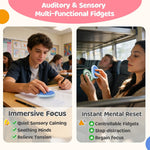 Fidget Toys Adults Stress Relief: 4 Pack Fidget Stone - Sensory Calming Desk Toys for Teens Kids with ADHD Autism - Office Tension Relief Focus Tool