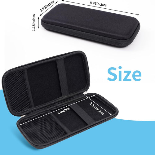 Upgraded Hard Pencil Case Box for Adults,Durable Pen Carrying Case with Zipper-Black
