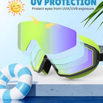 NSSIW Swim Goggles Swimming Kids-Goggles: Anti Fog No Leak with Nose Clip Earplugs for Girls Boys Youth 6-14 3 Pack