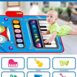 DQMOON Toys for 1 Year Old Boy Gifts, Baby Musical Mat with Piano & Drum, Adjustable Volume, 12-18 Months Toddler Toys, Christmas Birthday Easter Gifts for 1-2 Year Olds Boys Girls (Blue)