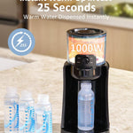 HEYVALUE Water Warmer for Baby Formula with Night Light,Bottle Warmer,Black | 4 Temperature Control & 72H Keep Warm, Detachable Tank, Instantly Dispenses Warm Water, Feed Baby More Easier and Healthier