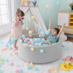 SHJADE Foam Ball Pit, 35.4"x 11.8" Ball Pits for Toddlers-Grey | Soft Memory Sponge Round Playpen Ball Pool for Kids, Ideal Gift for Babies, Indoor and Outdoor Game, Balls not Included