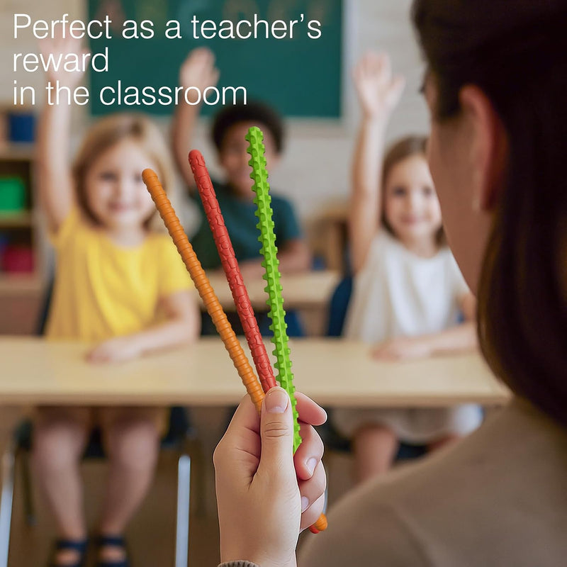 Flexible Sensory Fidget Sticks for Kids,6PCS Sensory Fidget Toys for Stress Anxiety Autistic ADHD,Calm Down Travel Airplane Essentials Toys,Stuffers Gifts for Teens Boys Girls