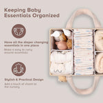 Baby Diaper Caddy Organizer with Handle, Boy & Girl Shower Gift Basket, Portable Diaper Storage Basket Bin for Wipes, Newborn Baby Essentials Registry Search Must Haves, Car Caddy Organizer