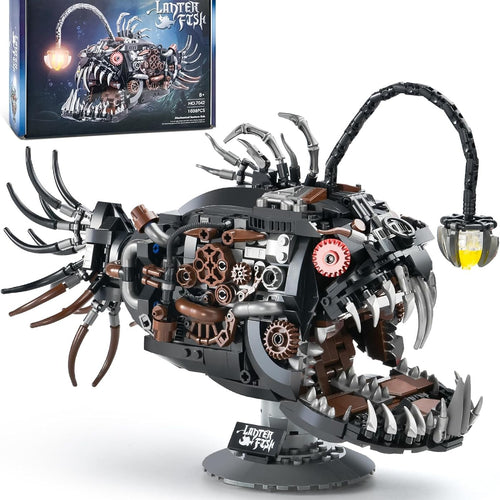 1038PCS Mechanical Fish Building Sets, Ocean Animal Collection Toy, Adults Home or Office Decor, STEM Building Gift