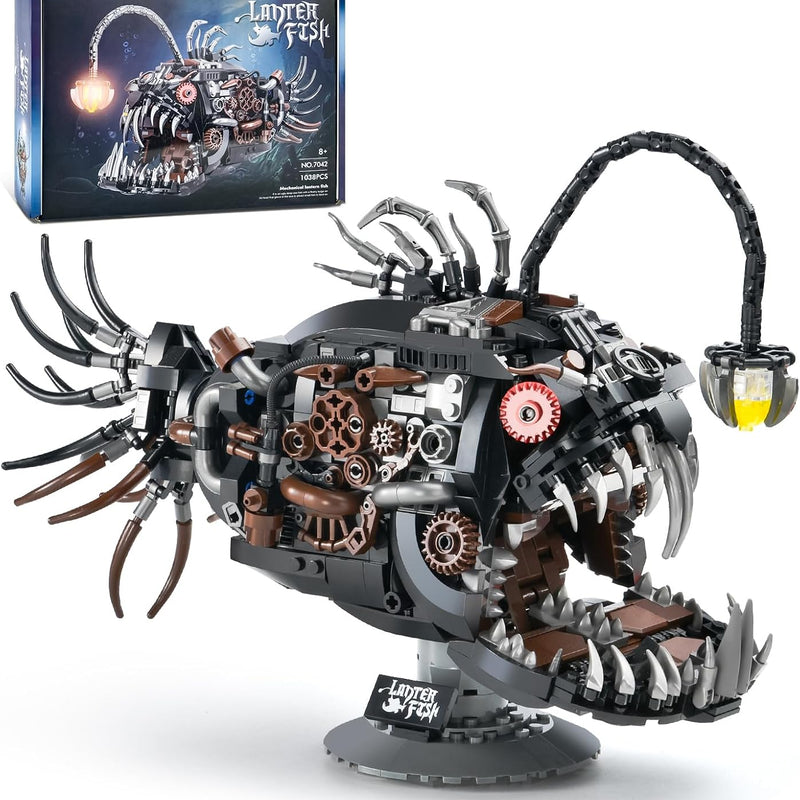 1038PCS Mechanical Fish Building Sets, Ocean Animal Collection Toy, Adults Home or Office Decor, STEM Building Gift