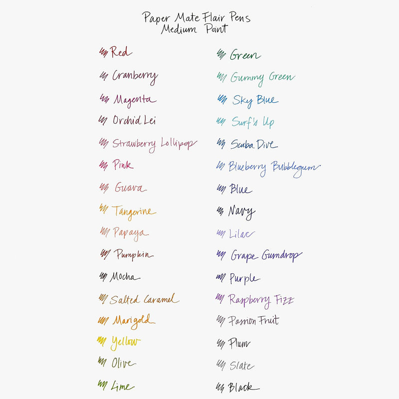 Paper Mate Flair Felt Tip Pens, Medium Point (0.7mm), Blue, 12 Count - Teacher Supplies, Arts & Crafts, Back to School
